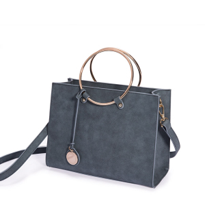 2017 New Simple Fancy O-Ring Handle Bag PU Women Handbags