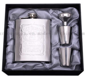 OEM Stainless Steel Cup Hip Flask Set for Business Gift